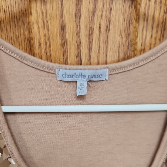 Charlotte Russe Shimmering Gold Sequin Tank Top - Picture 2 of 5